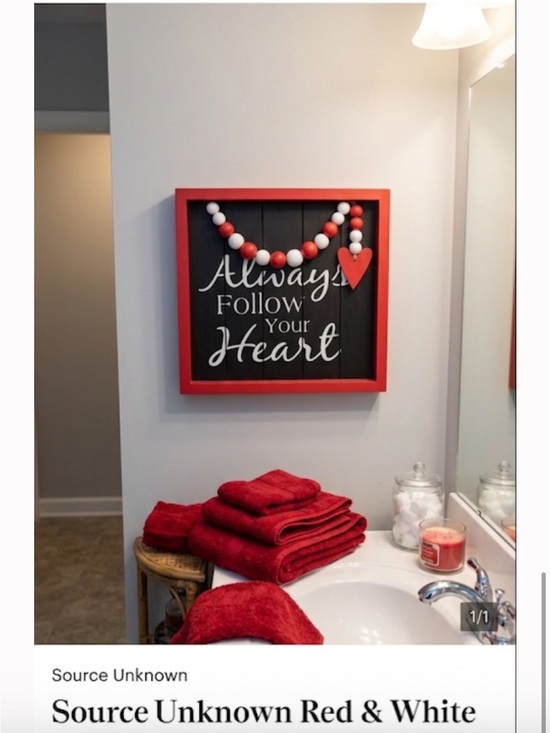 Source Unknown Other - Source Unknown Red & White 'Always Follow Your Heart' Wall Sign